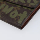 LOUIS VUITTON Monogram Graffiti Portefeiulle Sarah Khaki M92188 LV Auth 214529V-8