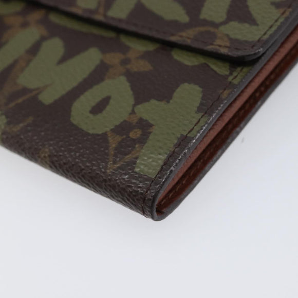 LOUIS VUITTON Monogram Graffiti Portefeiulle Sarah Khaki M92188 LV Auth 214529V