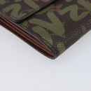 LOUIS VUITTON Monogram Graffiti Portefeiulle Sarah Khaki M92188 LV Auth 214529V-9