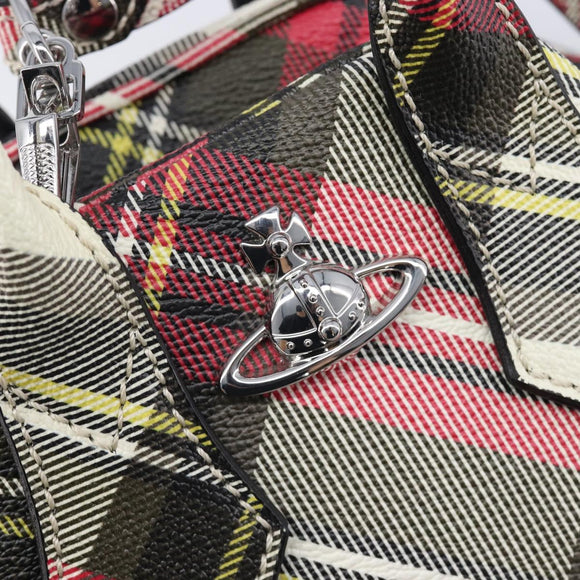 Vivienne Westwood Hand Bag PVC Canvas 2way Multicolor Silver Auth 214650A