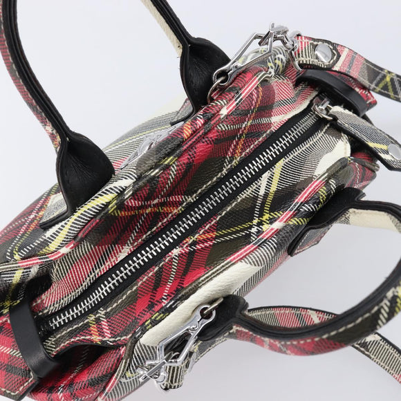 Vivienne Westwood Hand Bag PVC Canvas 2way Multicolor Silver Auth 214650A