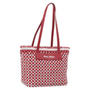 Miu Miu Tote Bag Leather Red Silver Auth 214653V-1