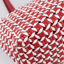 Miu Miu Tote Bag Leather Red Silver Auth 214653V-11
