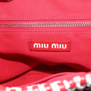 Miu Miu Tote Bag Leather Red Silver Auth 214653V-15