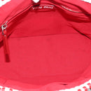 Miu Miu Tote Bag Leather Red Silver Auth 214653V-16