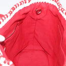 Miu Miu Tote Bag Leather Red Silver Auth 214653V-17