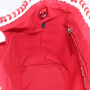 Miu Miu Tote Bag Leather Red Silver Auth 214653V-18