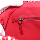 Miu Miu Tote Bag Leather Red Silver Auth 214653V-19