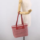 Miu Miu Tote Bag Leather Red Silver Auth 214653V-22