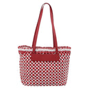 Miu Miu Tote Bag Leather Red Silver Auth 214653V-3