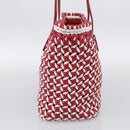 Miu Miu Tote Bag Leather Red Silver Auth 214653V-5