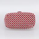 Miu Miu Tote Bag Leather Red Silver Auth 214653V-9
