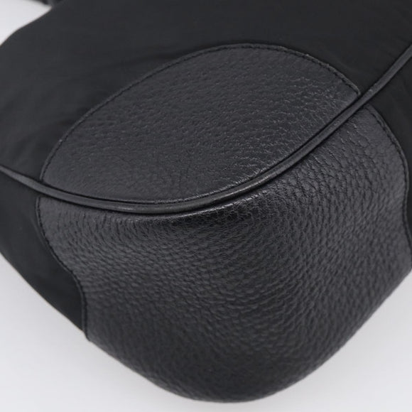 PRADA Shoulder Bag Nylon Black Silver Auth 214656V
