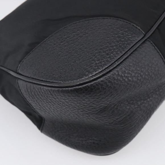 PRADA Shoulder Bag Nylon Black Silver Auth 214656V