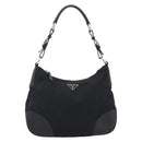 PRADA Shoulder Bag Nylon Black Silver Auth 214656V-2