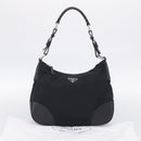 PRADA Shoulder Bag Nylon Black Silver Auth 214656V-24