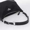 PRADA Shoulder Bag Nylon Black Silver Auth 214656V-7