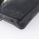 CHANEL Chain Shoulder Bag Lamb Skin Black Gold CC Auth 214657V-11