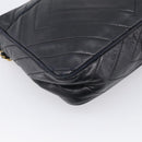 CHANEL Chain Shoulder Bag Lamb Skin Black Gold CC Auth 214657V-13
