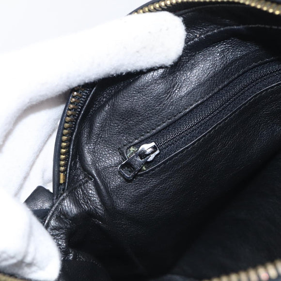CHANEL Chain Shoulder Bag Lamb Skin Black Gold CC Auth 214657V