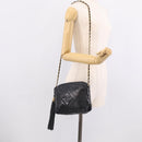 CHANEL Chain Shoulder Bag Lamb Skin Black Gold CC Auth 214657V-24