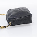 CHANEL Chain Shoulder Bag Lamb Skin Black Gold CC Auth 214657V-4