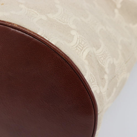 CELINE C Macadam Canvas Tote Bag Ivory Gold Auth 214658