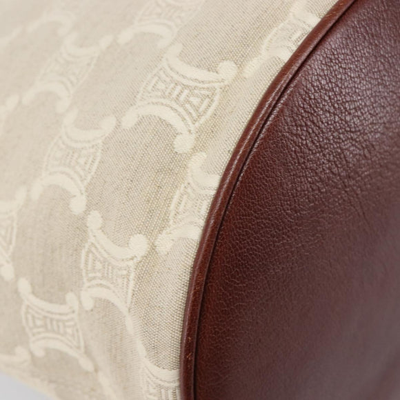 CELINE C Macadam Canvas Tote Bag Ivory Gold Auth 214658