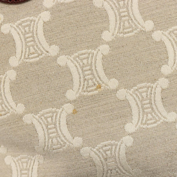 CELINE C Macadam Canvas Tote Bag Ivory Gold Auth 214658