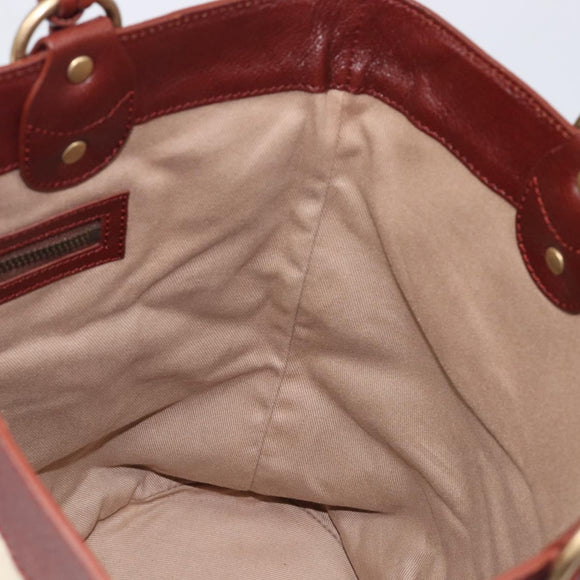 CELINE C Macadam Canvas Tote Bag Ivory Gold Auth 214658