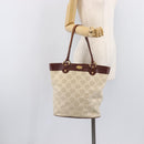 CELINE C Macadam Canvas Tote Bag Ivory Gold Auth 214658-27