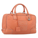 LOEWE Amazona 36 Hand Bag Leather Orange Silver Auth 214659A-1