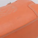 LOEWE Amazona 36 Hand Bag Leather Orange Silver Auth 214659A-13