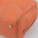 LOEWE Amazona 36 Hand Bag Leather Orange Silver Auth 214659A-14
