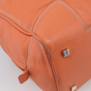 LOEWE Amazona 36 Hand Bag Leather Orange Silver Auth 214659A-15