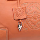 LOEWE Amazona 36 Hand Bag Leather Orange Silver Auth 214659A-17