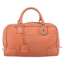 LOEWE Amazona 36 Hand Bag Leather Orange Silver Auth 214659A-2