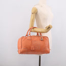 LOEWE Amazona 36 Hand Bag Leather Orange Silver Auth 214659A-26