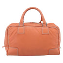 LOEWE Amazona 36 Hand Bag Leather Orange Silver Auth 214659A-3