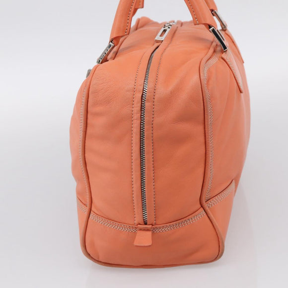 LOEWE Amazona 36 Hand Bag Leather Orange Silver Auth 214659A