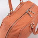 LOEWE Amazona 36 Hand Bag Leather Orange Silver Auth 214659A-6
