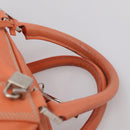LOEWE Amazona 36 Hand Bag Leather Orange Silver Auth 214659A-8