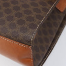 CELINE Macadam Canvas Circle Shoulder Bag PVC Leather Brown Gold Auth 214660A-10