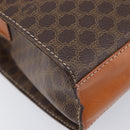 CELINE Macadam Canvas Circle Shoulder Bag PVC Leather Brown Gold Auth 214660A-11