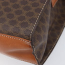 CELINE Macadam Canvas Circle Shoulder Bag PVC Leather Brown Gold Auth 214660A-12
