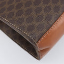 CELINE Macadam Canvas Circle Shoulder Bag PVC Leather Brown Gold Auth 214660A-13