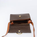 CELINE Macadam Canvas Circle Shoulder Bag PVC Leather Brown Gold Auth 214660A-15