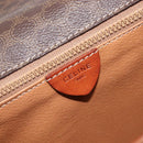 CELINE Macadam Canvas Circle Shoulder Bag PVC Leather Brown Gold Auth 214660A-16