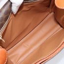 CELINE Macadam Canvas Circle Shoulder Bag PVC Leather Brown Gold Auth 214660A-17
