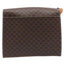 CELINE Macadam Canvas Circle Shoulder Bag PVC Leather Brown Gold Auth 214660A-3